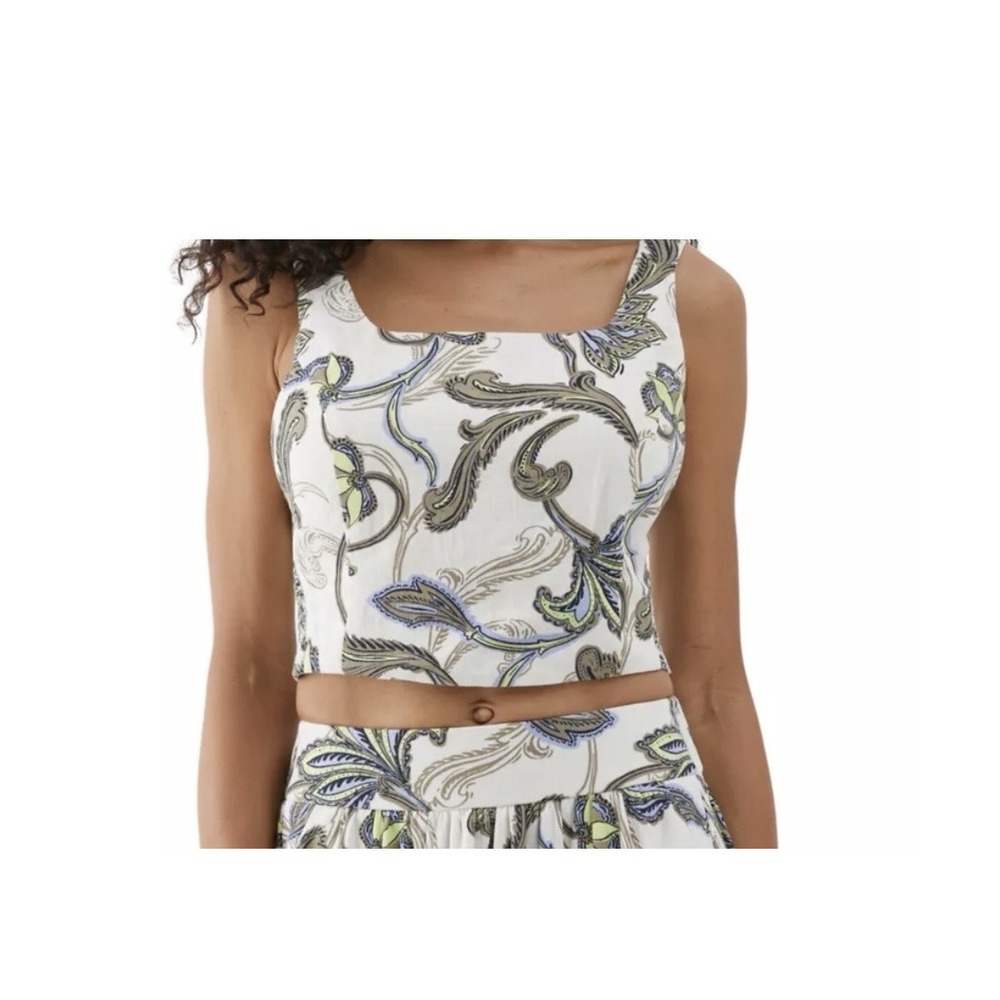 Ella Rafaella Petite S/P Batik Print Square Neck‎ Sleeveless Top